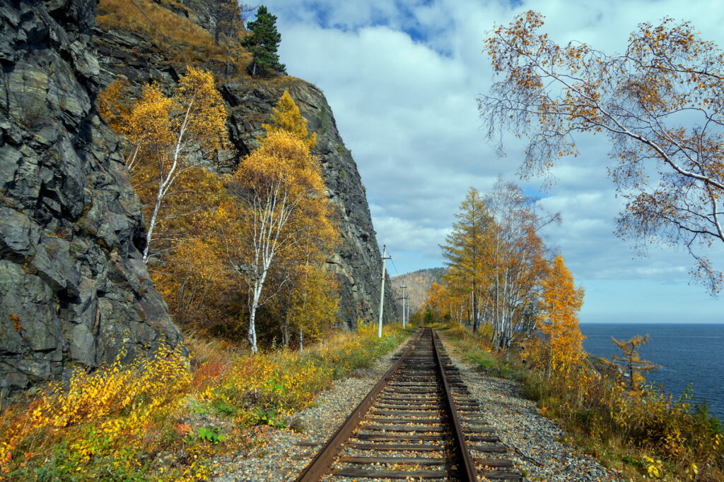 Una tratta della ferrovia Transiberiana