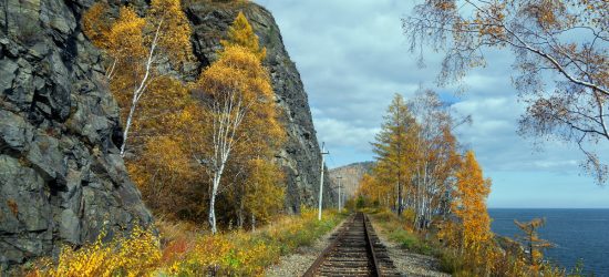 Una tratta della ferrovia Transiberiana